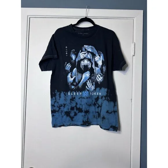 Sleep Token Vessel Hands Tiedye T-Shirt Size Large Black Blue - Picture 1 of 8
